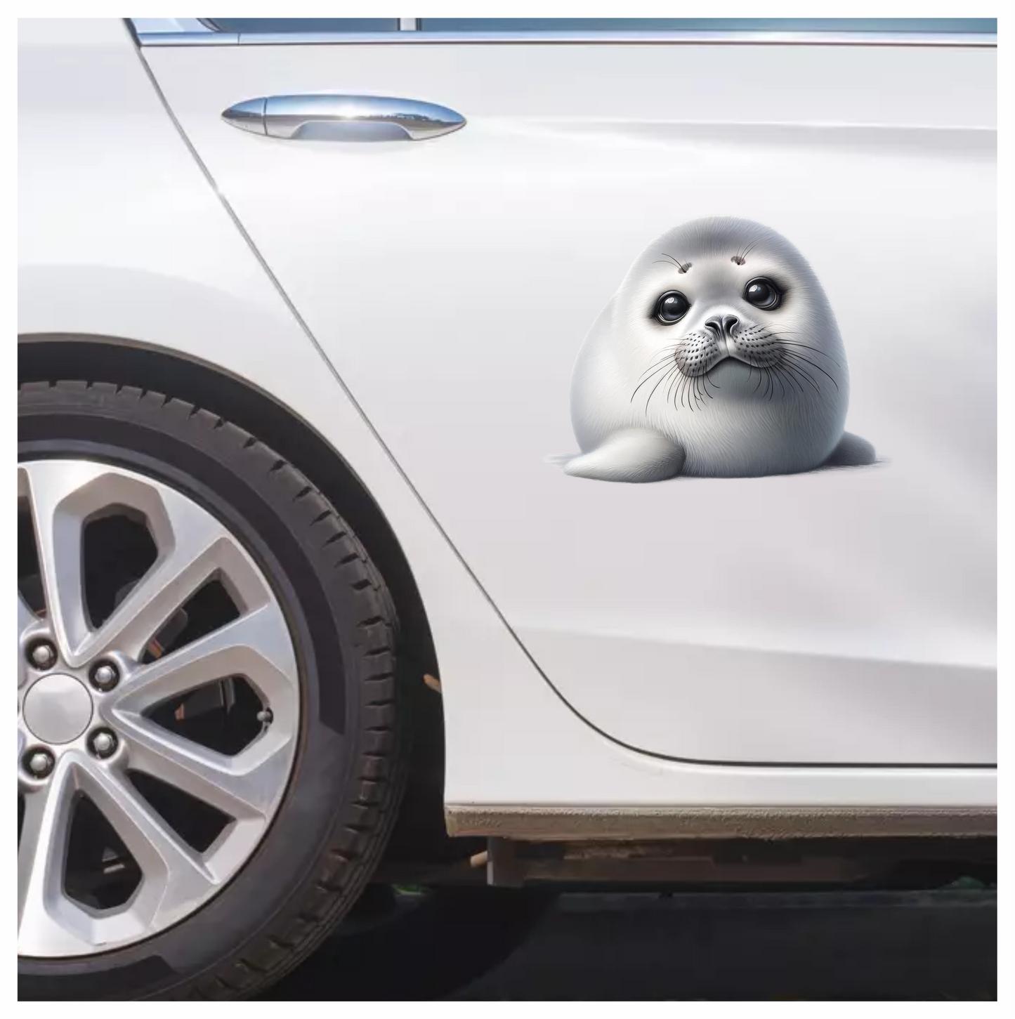 White Baby Harp Seal Cute Vinyl Sticker Decal