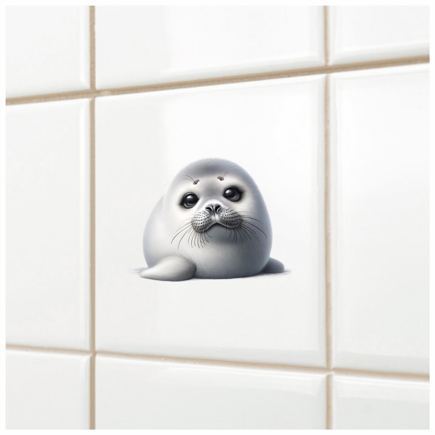 White Baby Harp Seal Cute Vinyl Sticker Decal