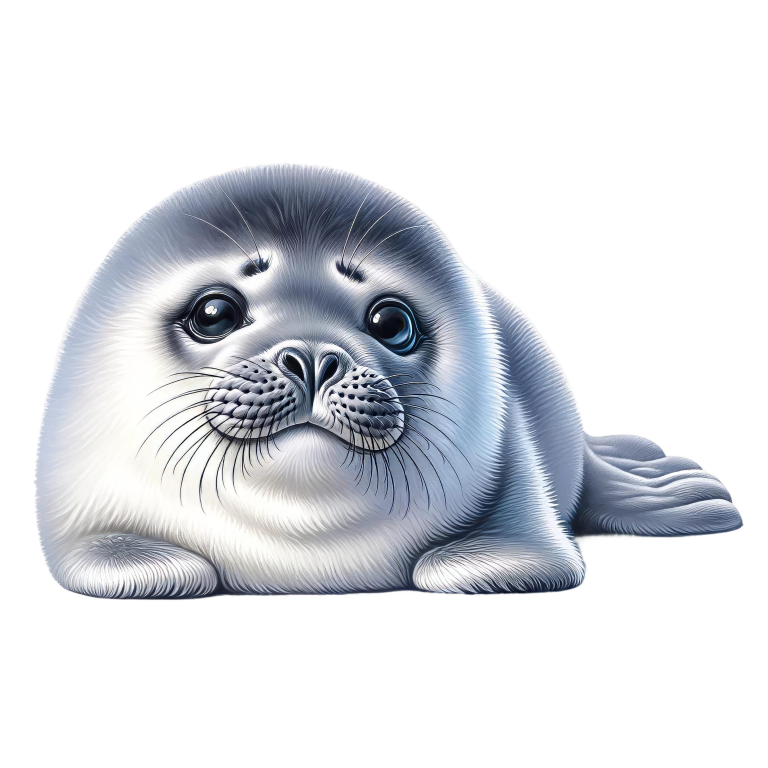 Illustration of a cute seal on a white background vinyl sticker.