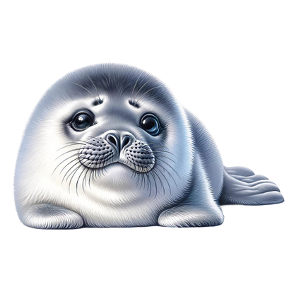 Illustration of a cute seal on a white background vinyl sticker.