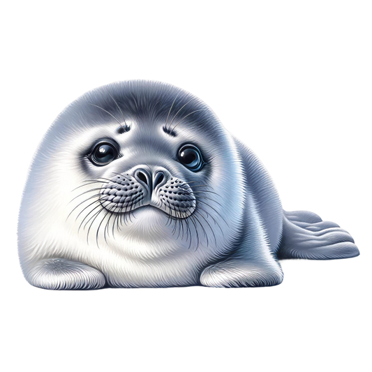 Illustration of a cute seal on a white background vinyl sticker.