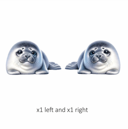 White Baby Harp Seal Relaxed Vinyl Sticker Decal