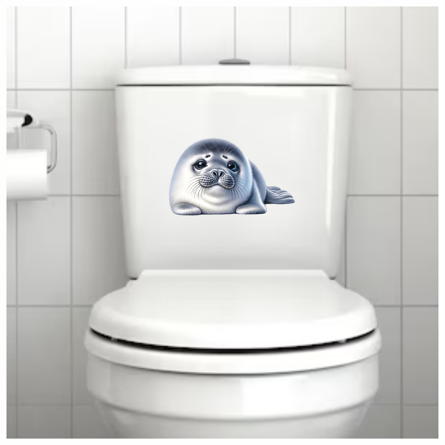 White Baby Harp Seal Relaxed Vinyl Sticker Decal