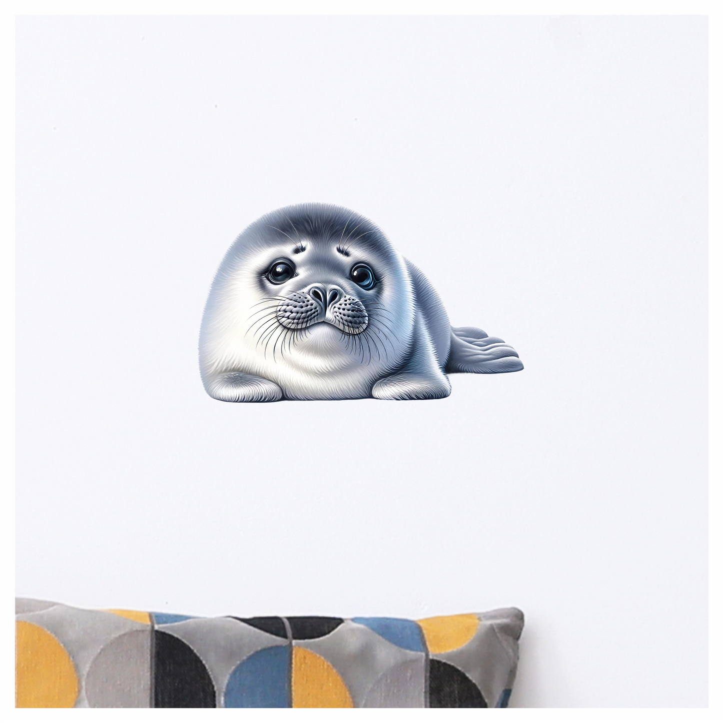 White Baby Harp Seal Relaxed Vinyl Sticker Decal