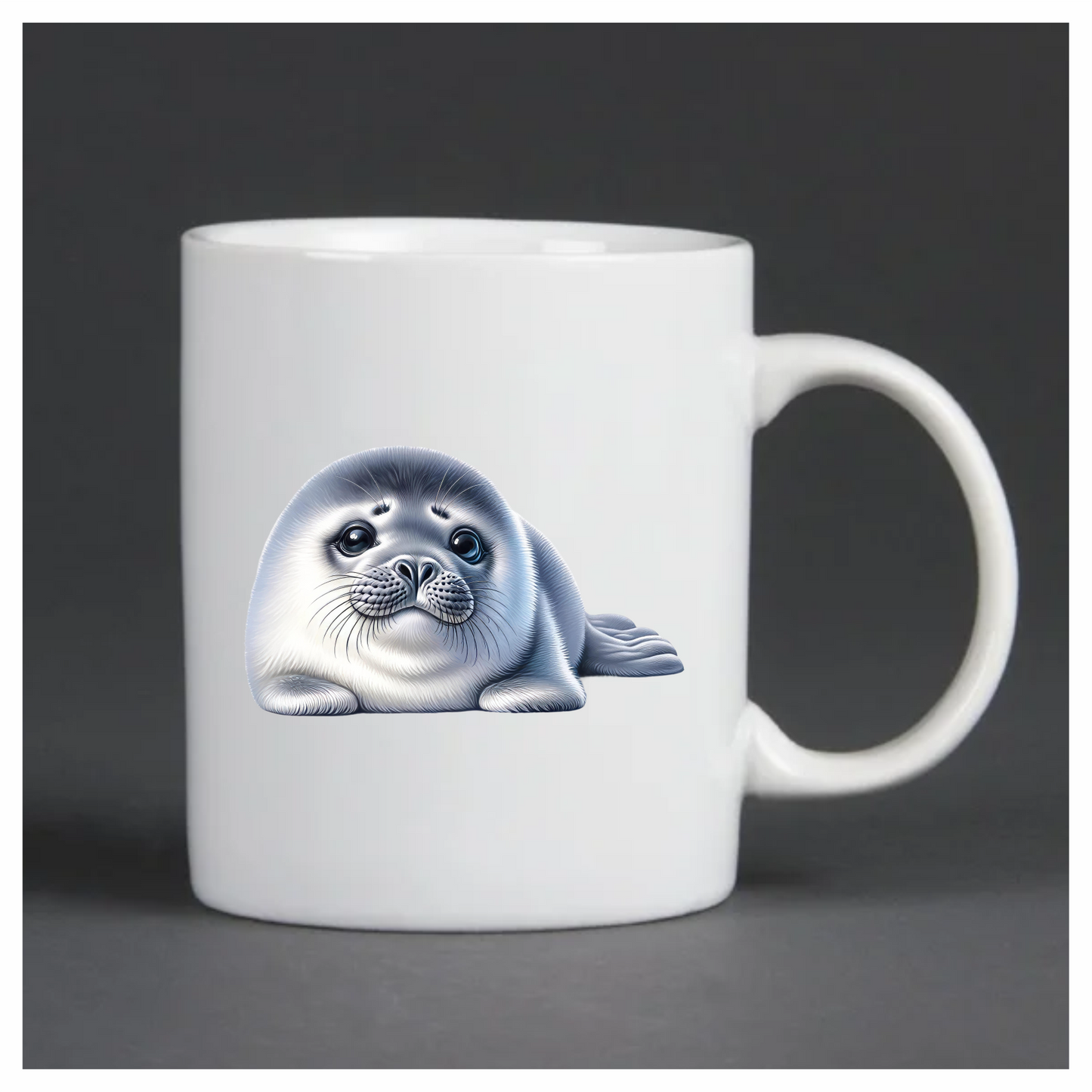 White Baby Harp Seal Relaxed Vinyl Sticker Decal