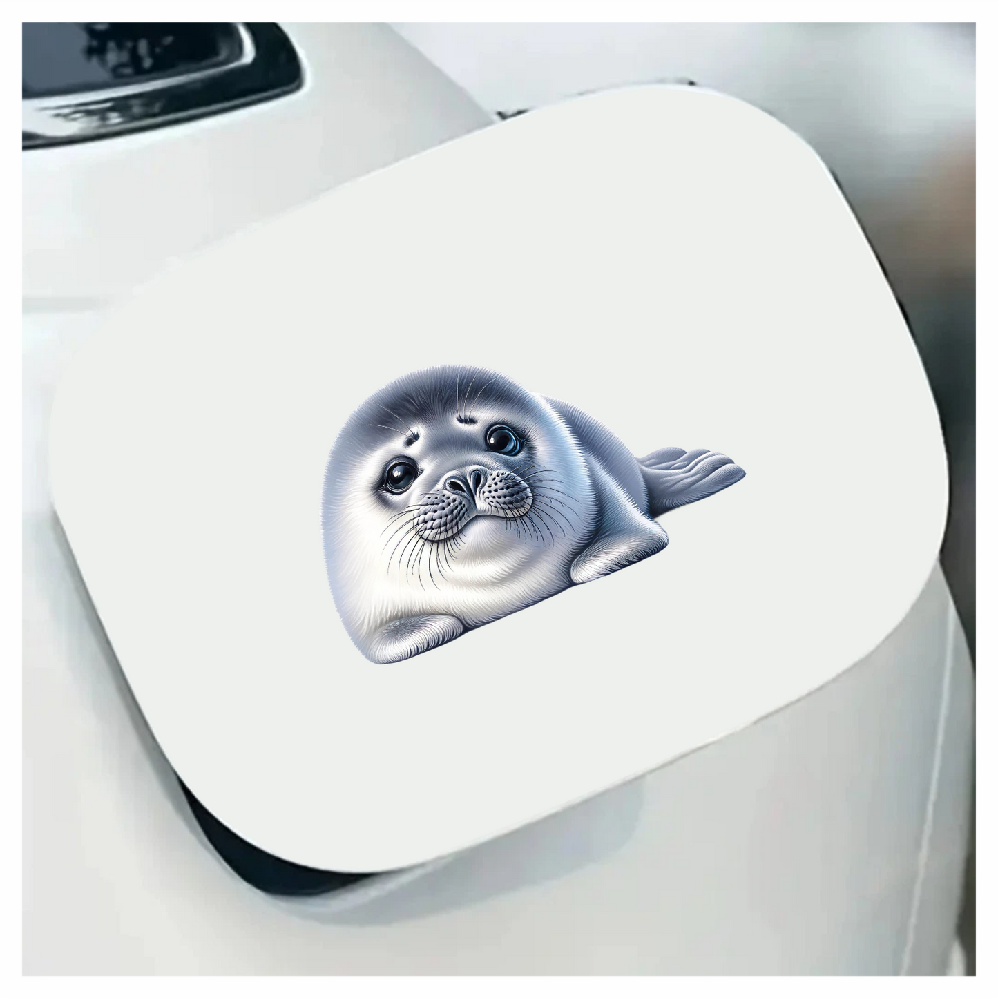 White Baby Harp Seal Relaxed Vinyl Sticker Decal