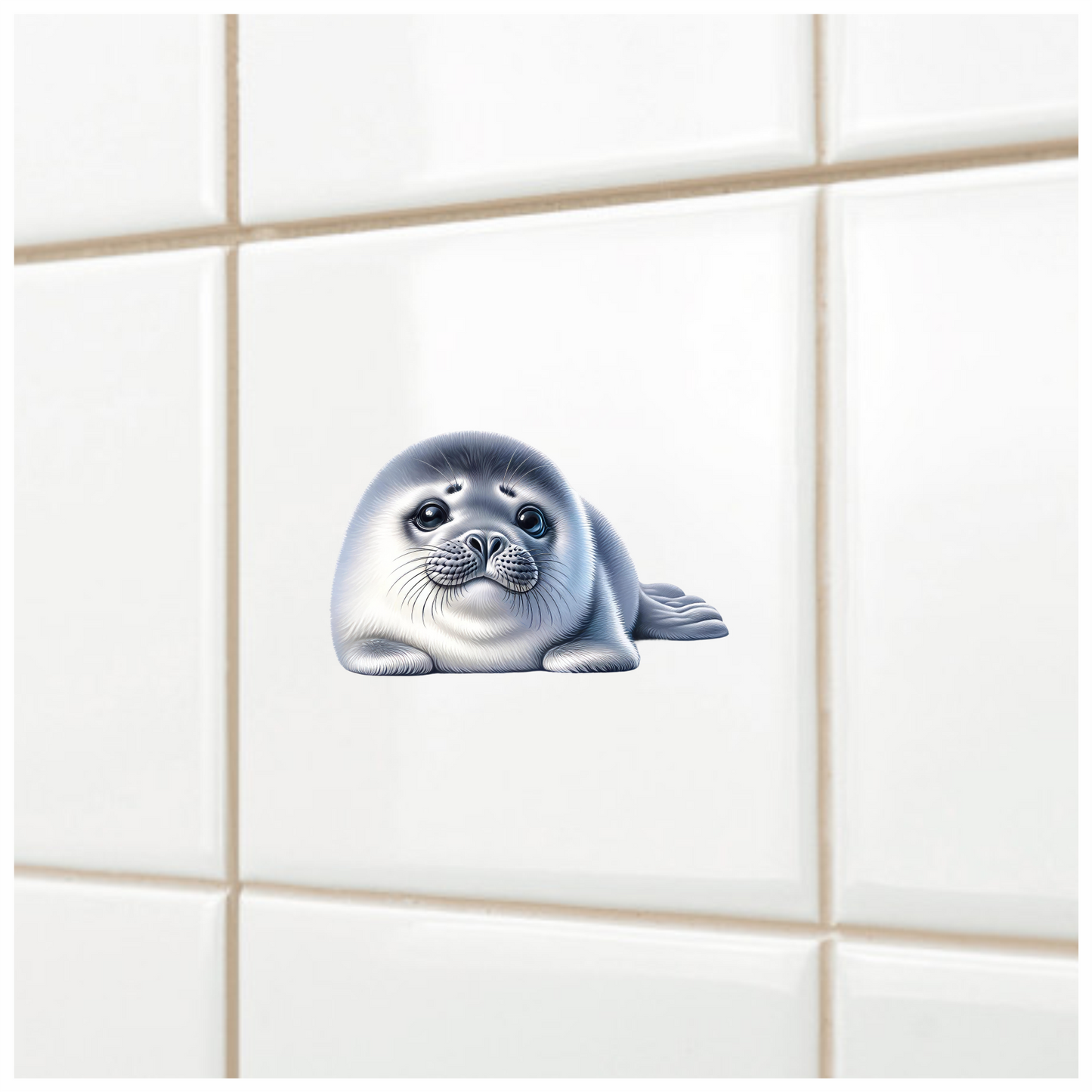 White Baby Harp Seal Relaxed Vinyl Sticker Decal