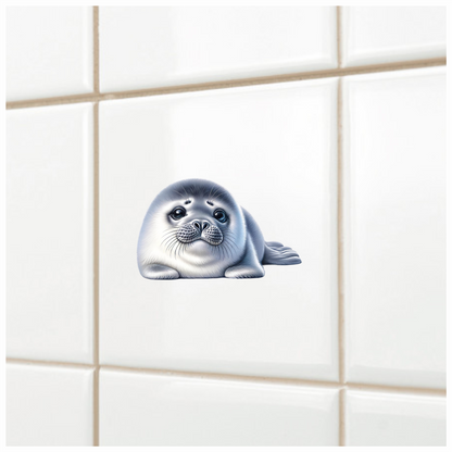 White Baby Harp Seal Relaxed Vinyl Sticker Decal