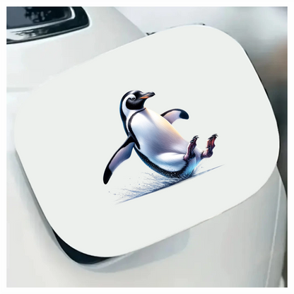 Black Gentoo Penguin Sliding Playful Vinyl Sticker Decal