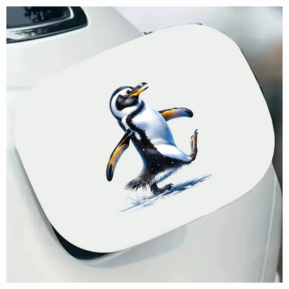 Black Gentoo Penguin Walking Happy Vinyl Sticker Decal