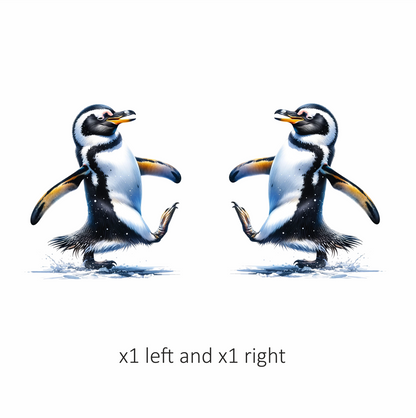Black Gentoo Penguin Walking Happy Vinyl Sticker Decal