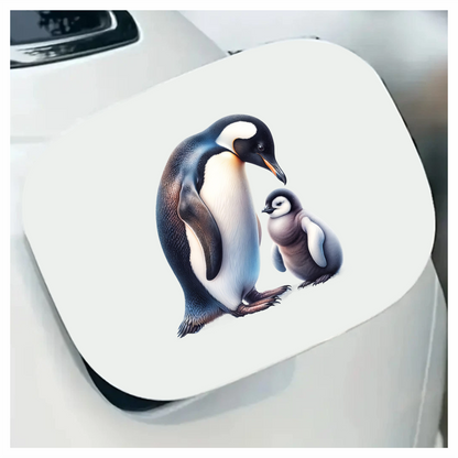 Black Emperor Penguin With Chick Vinyl Sticker Decal