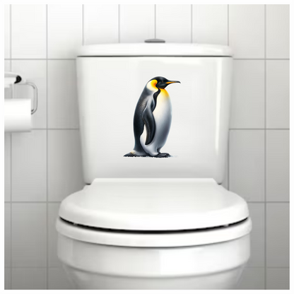 Black Emperor Penguin Standing Tall Vinyl Sticker Decal