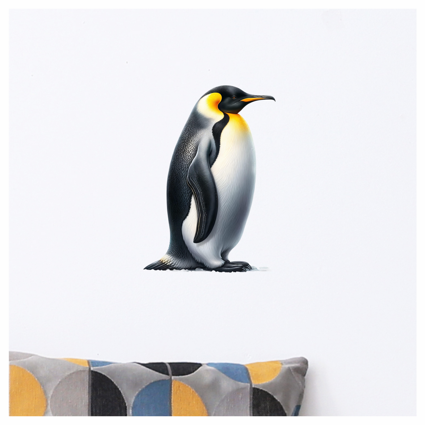 Black Emperor Penguin Standing Tall Vinyl Sticker Decal