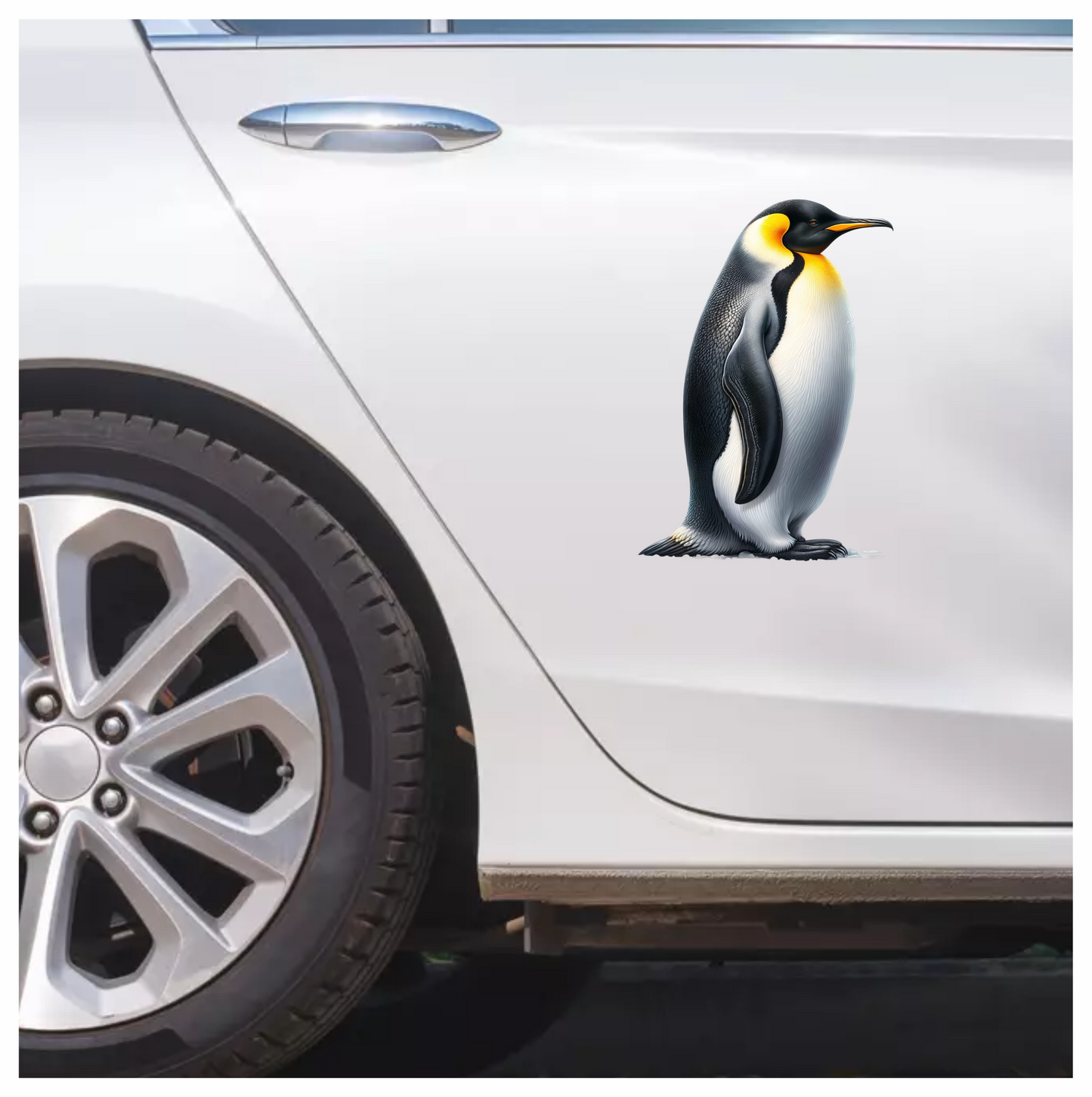 Black Emperor Penguin Standing Tall Vinyl Sticker Decal