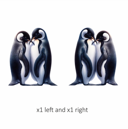 Black Emperor Penguin Pair Loving Vinyl Sticker Decal