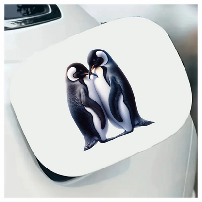 Black Emperor Penguin Pair Loving Vinyl Sticker Decal