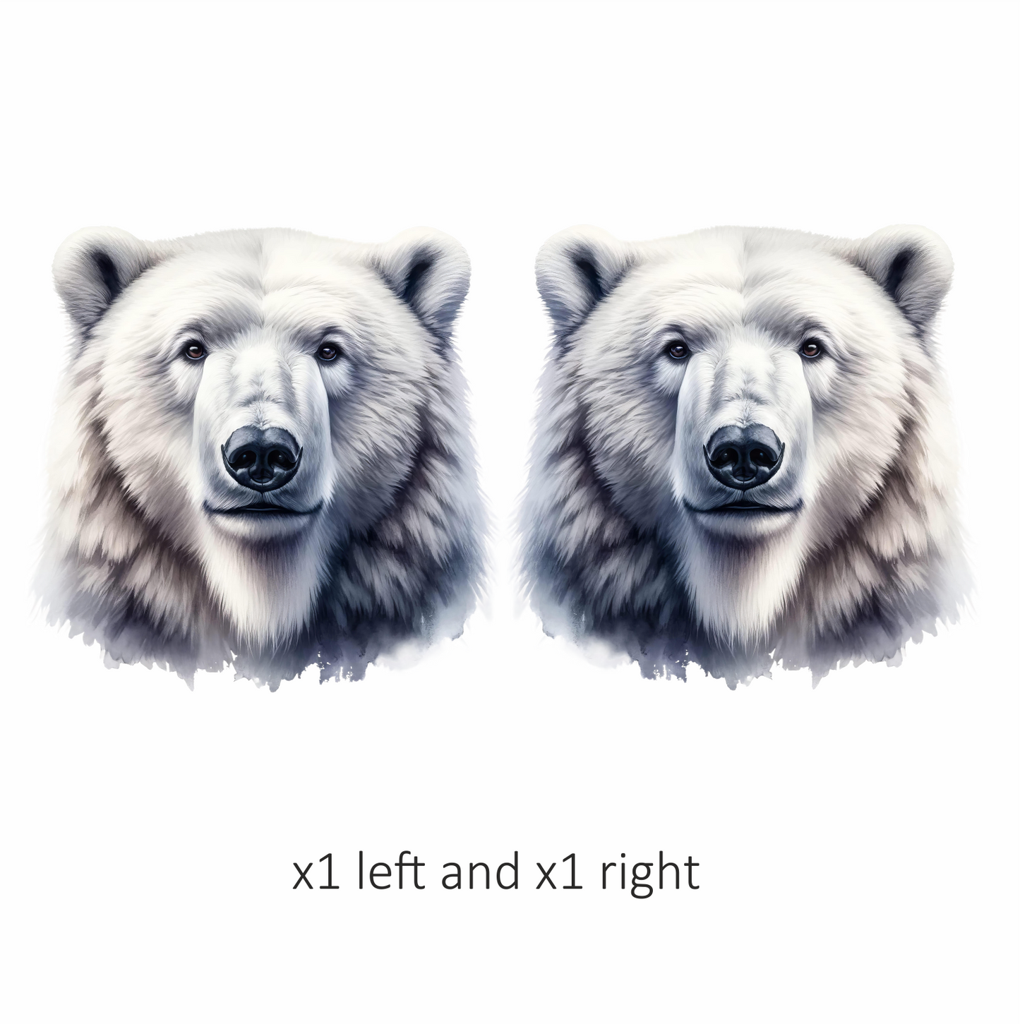 White Polar Bear Face Portrait Vinyl Sticker Decal