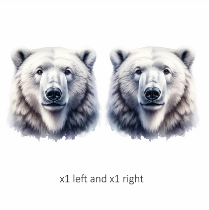 White Polar Bear Face Portrait Vinyl Sticker Decal