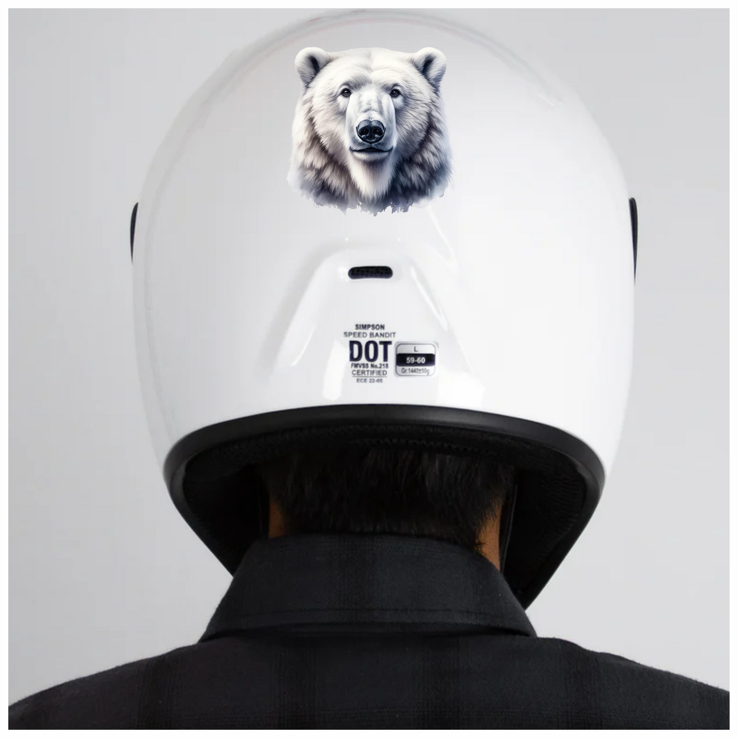 White Polar Bear Face Portrait Vinyl Sticker Decal