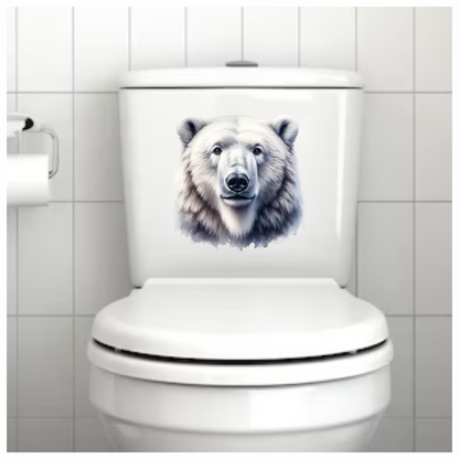 White Polar Bear Face Portrait Vinyl Sticker Decal