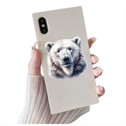 White Polar Bear Face Portrait Vinyl Sticker Decal