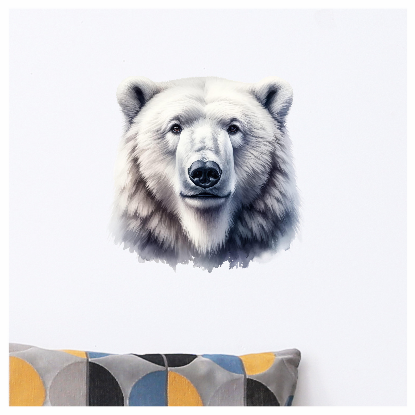 White Polar Bear Face Portrait Vinyl Sticker Decal