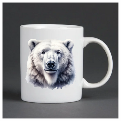 White Polar Bear Face Portrait Vinyl Sticker Decal