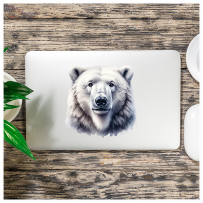 White Polar Bear Face Portrait Vinyl Sticker Decal