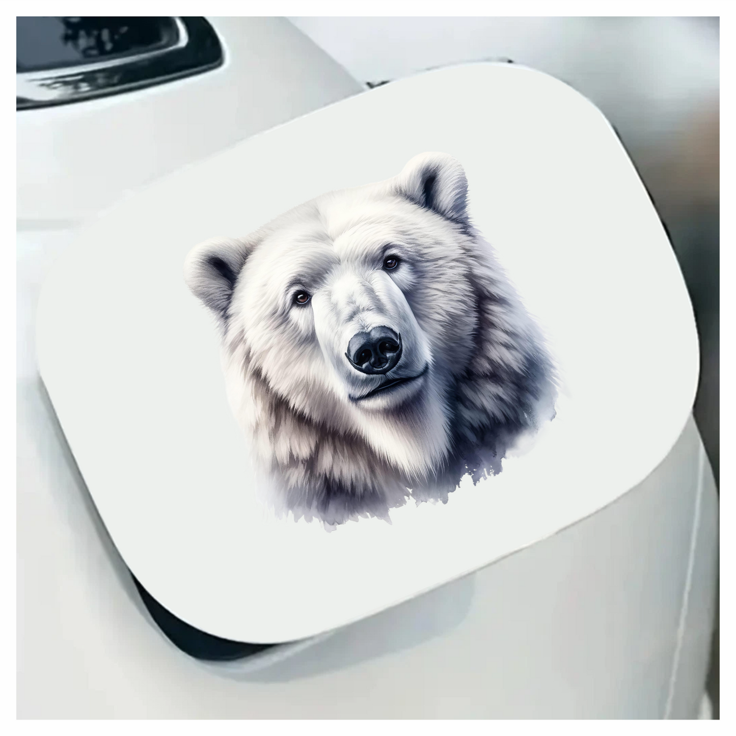 White Polar Bear Face Portrait Vinyl Sticker Decal