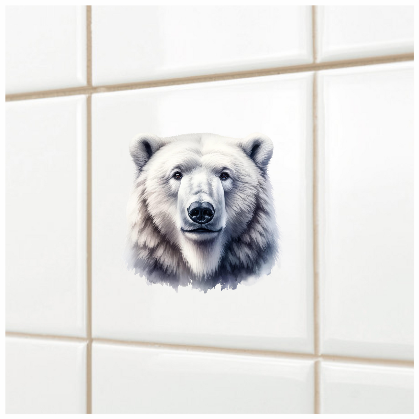 White Polar Bear Face Portrait Vinyl Sticker Decal
