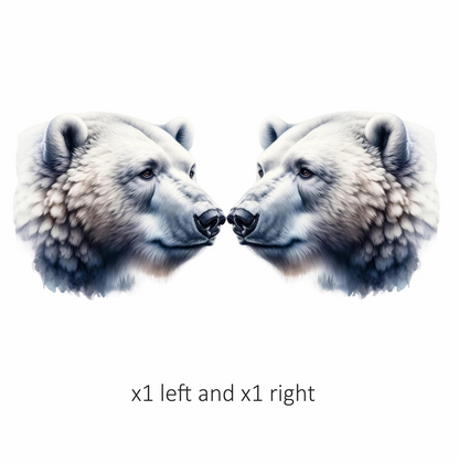 White Polar Bear Side Portrait Vinyl Sticker Decal