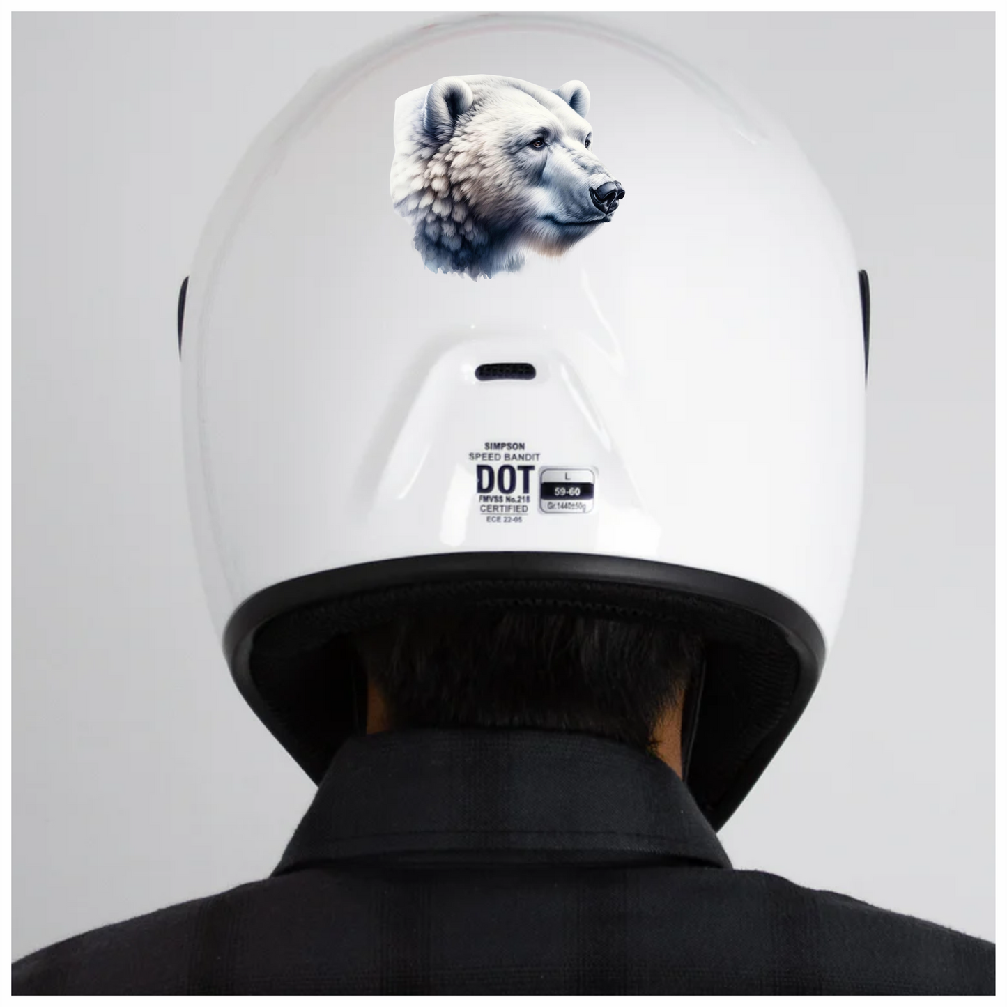 White Polar Bear Side Portrait Vinyl Sticker Decal