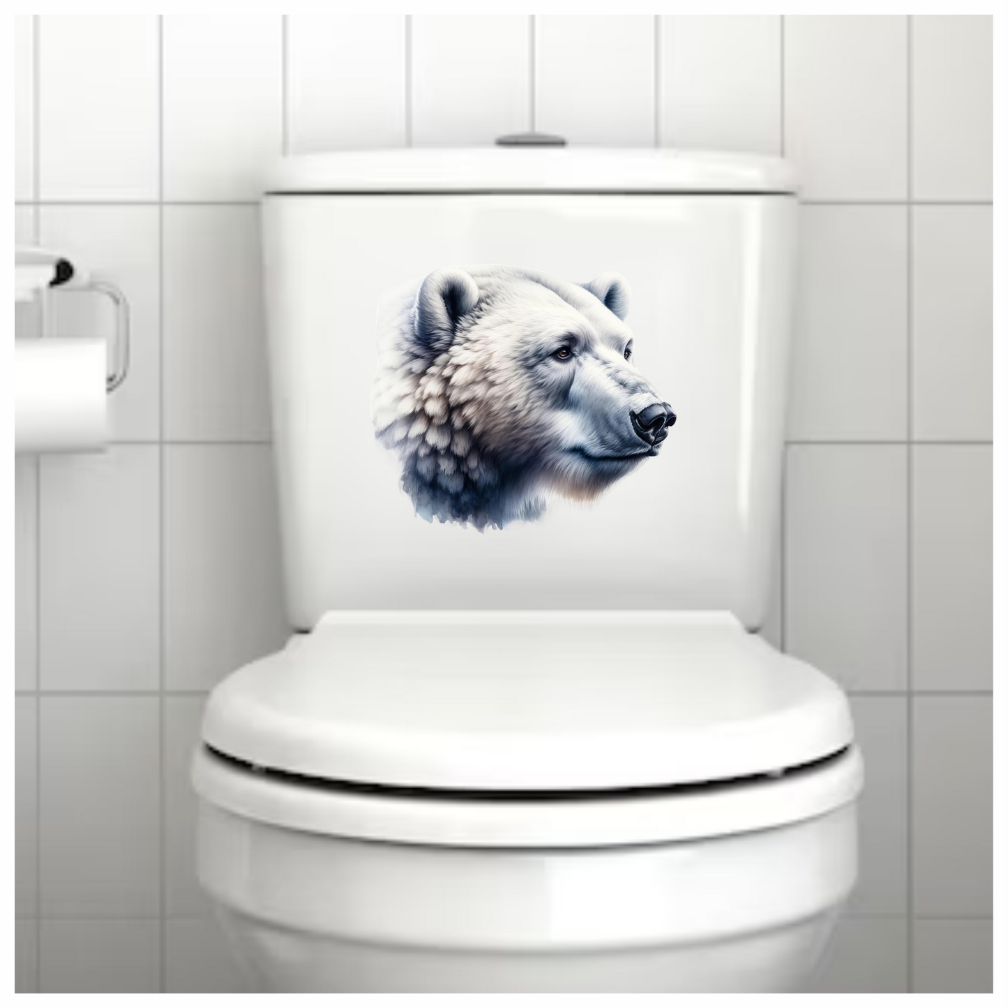 White Polar Bear Side Portrait Vinyl Sticker Decal