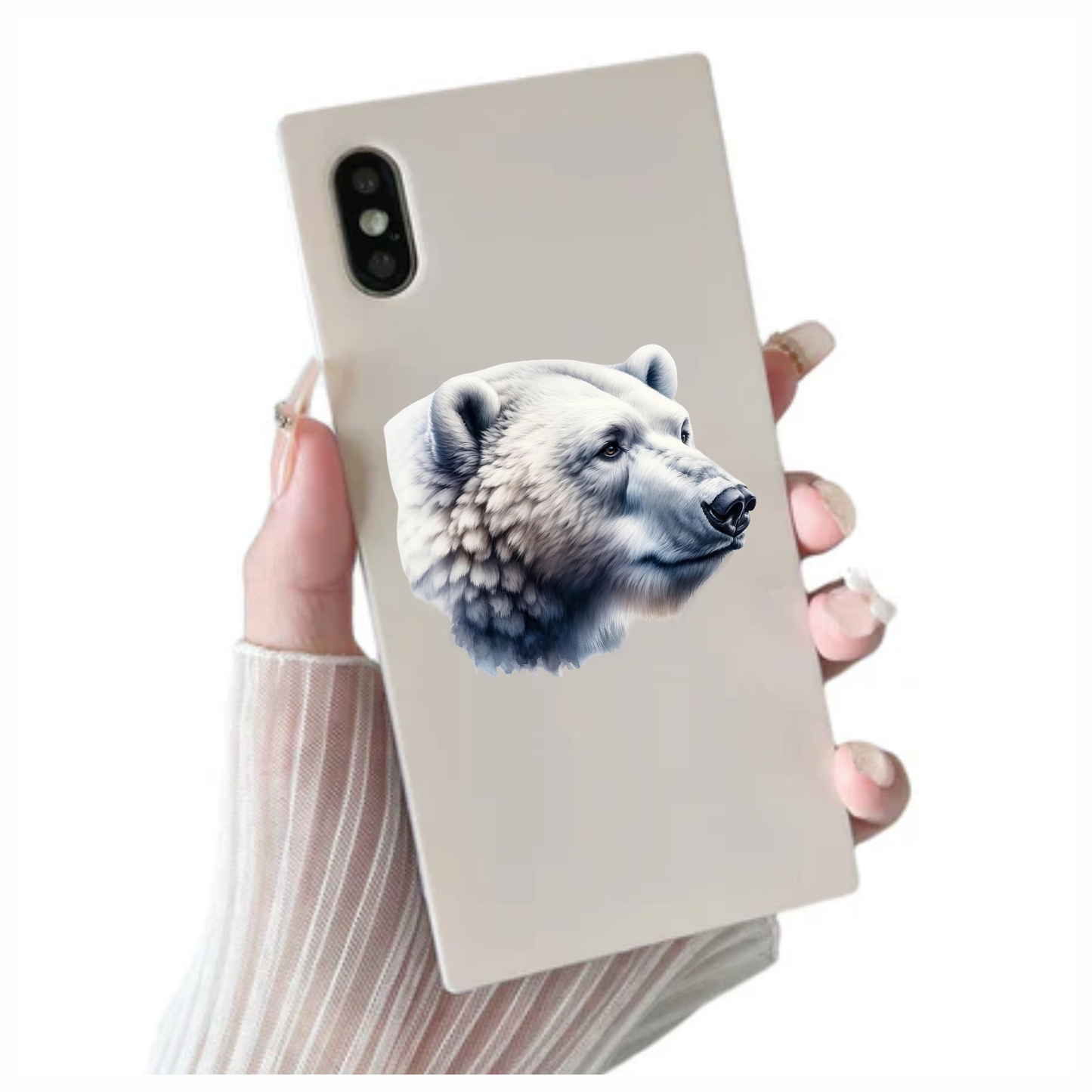 White Polar Bear Side Portrait Vinyl Sticker Decal