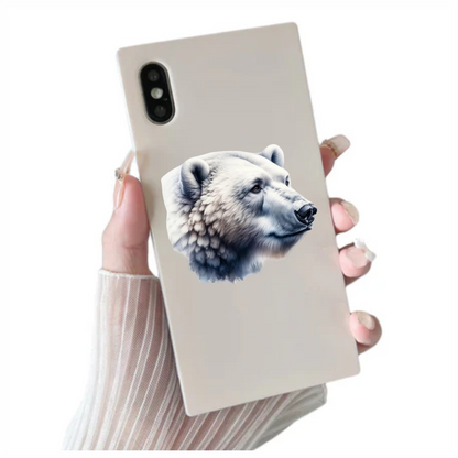 White Polar Bear Side Portrait Vinyl Sticker Decal