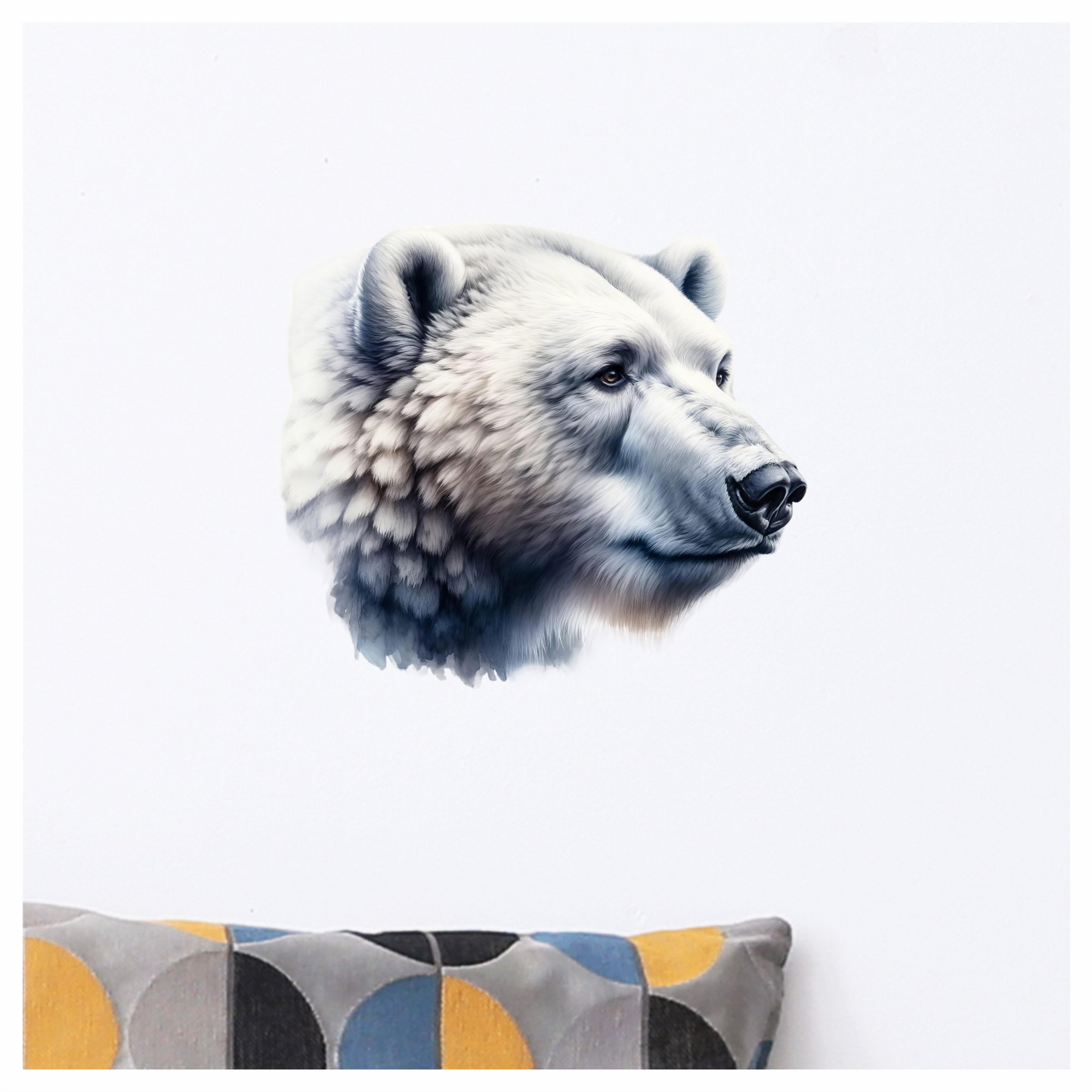 White Polar Bear Side Portrait Vinyl Sticker Decal
