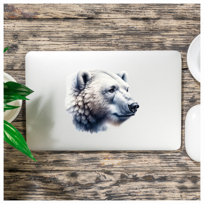 White Polar Bear Side Portrait Vinyl Sticker Decal