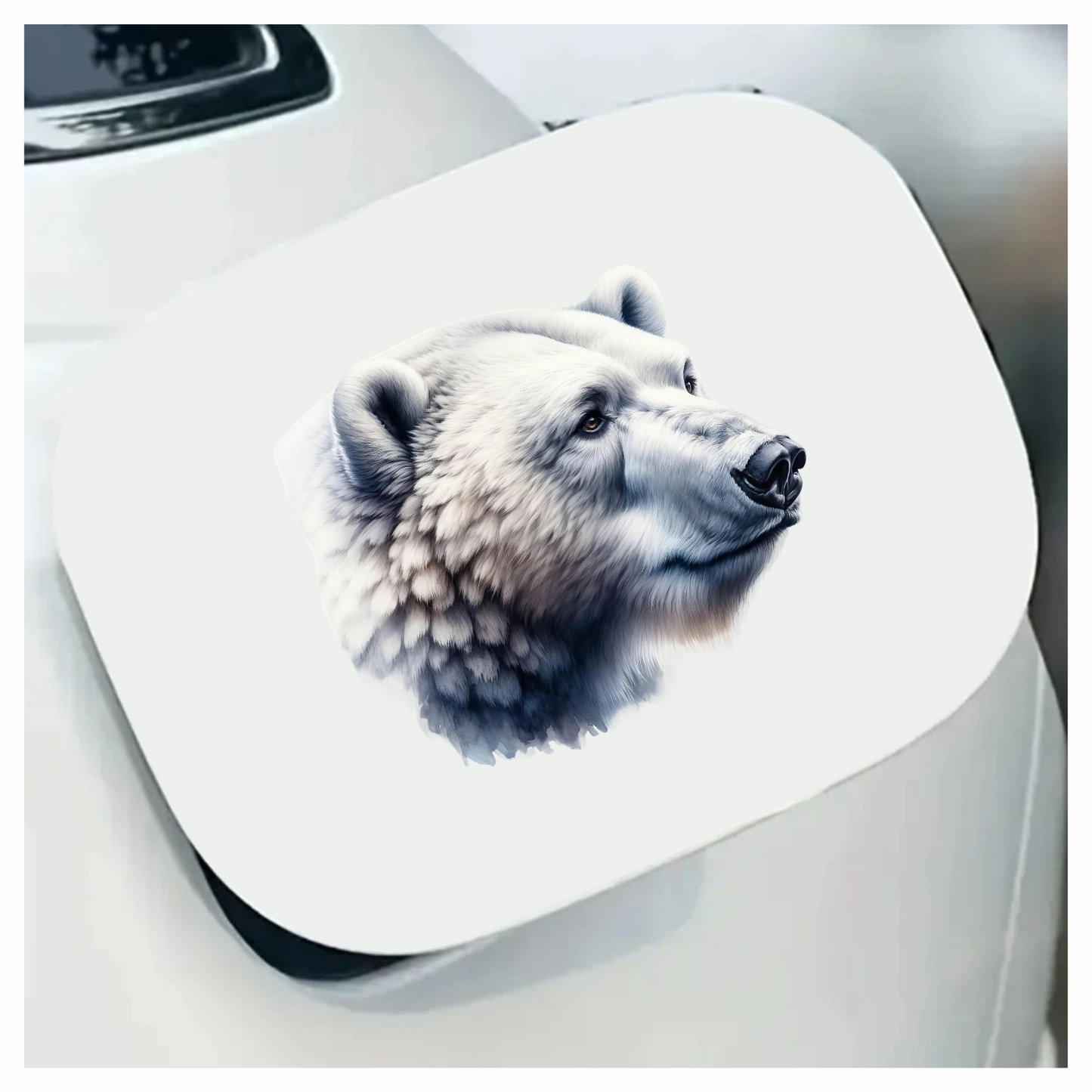 White Polar Bear Side Portrait Vinyl Sticker Decal