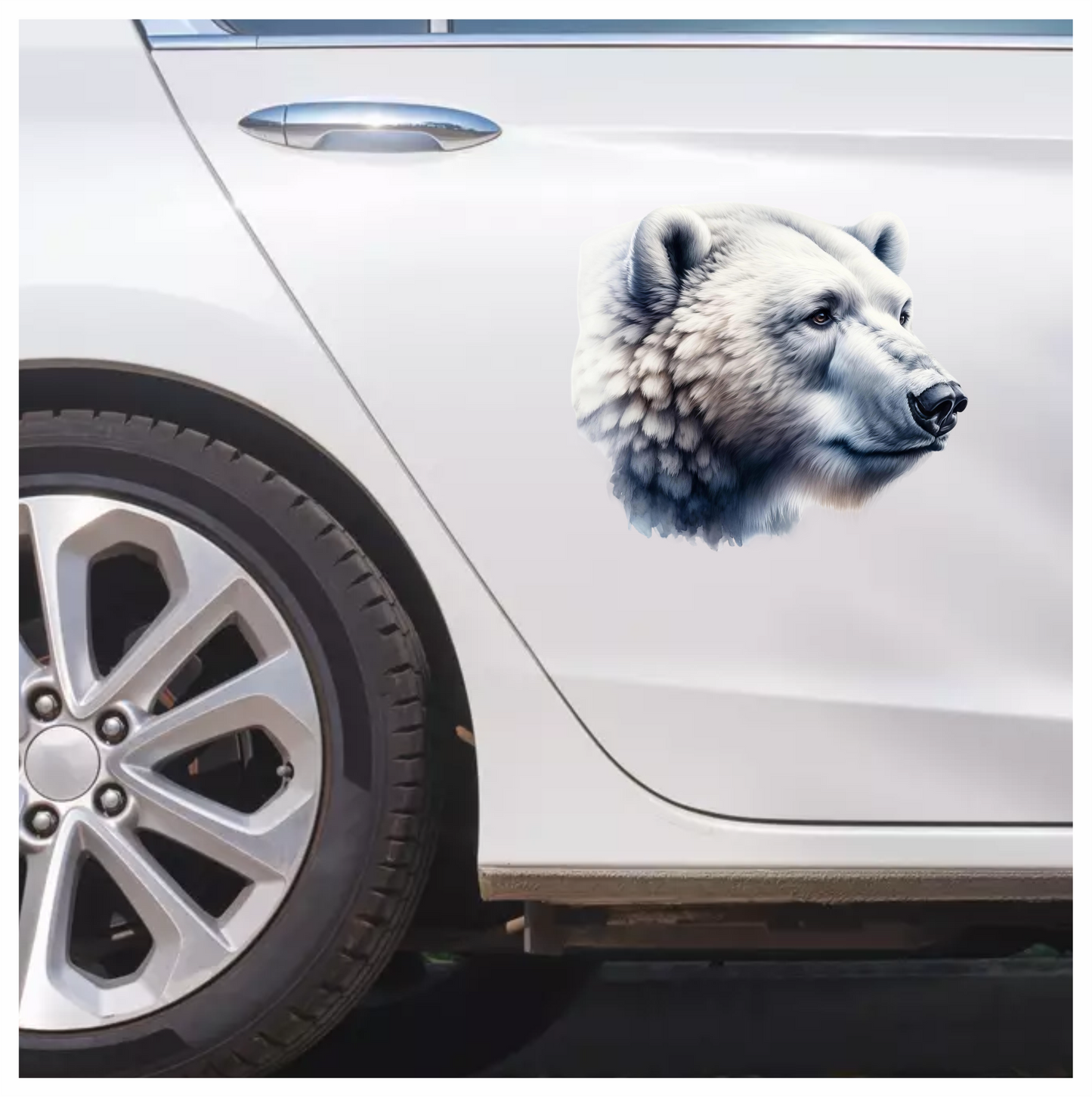 White Polar Bear Side Portrait Vinyl Sticker Decal