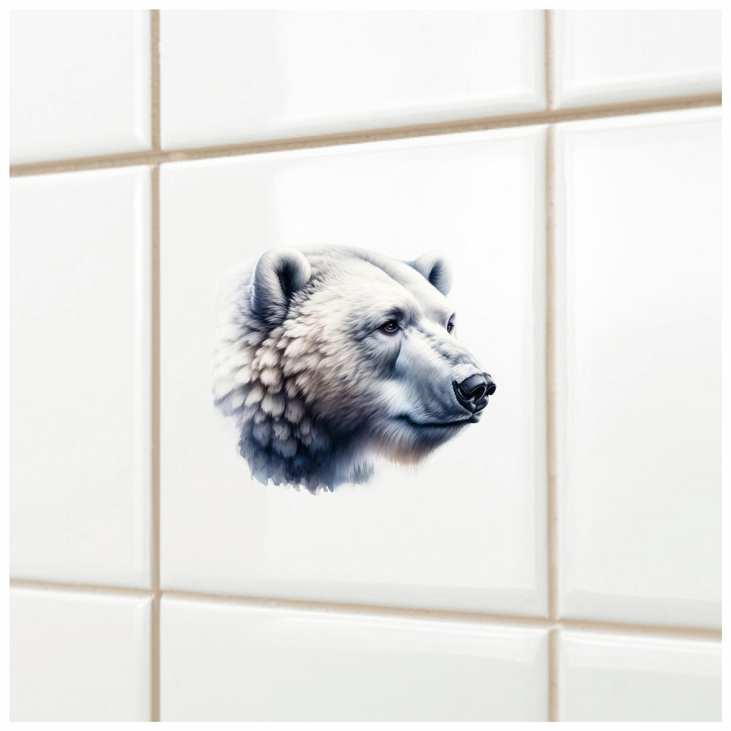 White Polar Bear Side Portrait Vinyl Sticker Decal