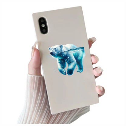 White Polar Bear Swimming Underwater Vinyl Sticker Decal