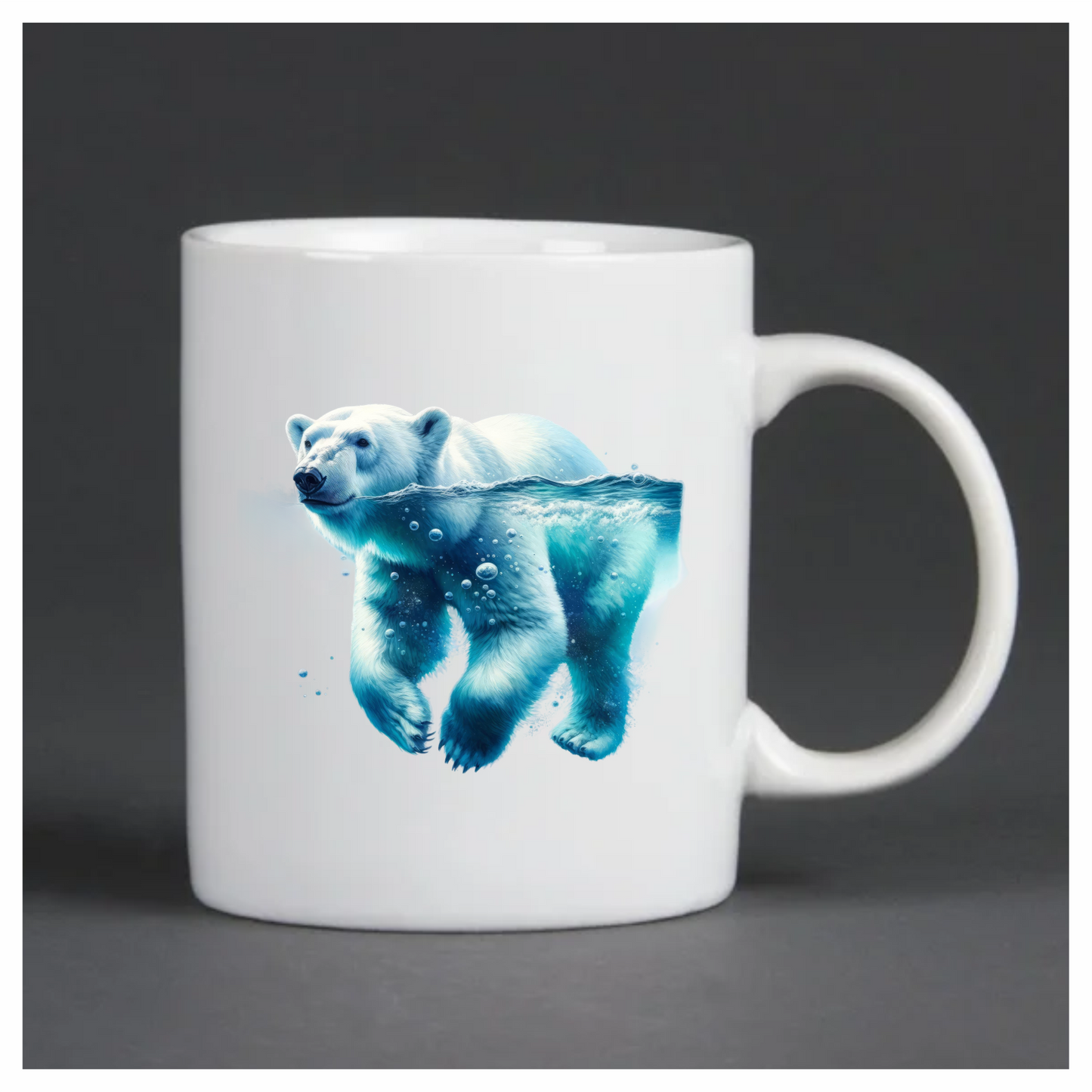 White Polar Bear Swimming Underwater Vinyl Sticker Decal