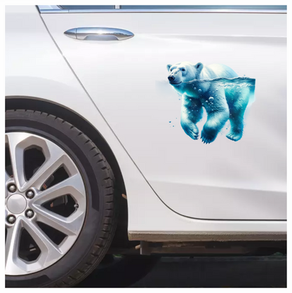 White Polar Bear Swimming Underwater Vinyl Sticker Decal