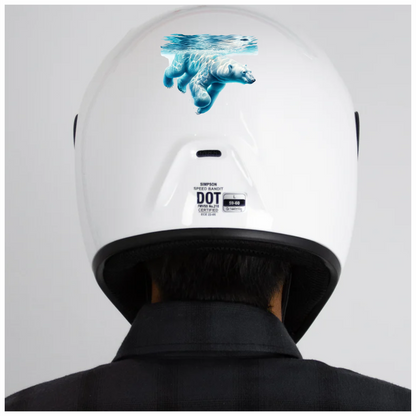 White Polar Bear Underwater Swimming Vinyl Sticker Decal.