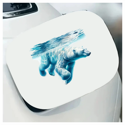 White Polar Bear Underwater Swimming Vinyl Sticker Decal.