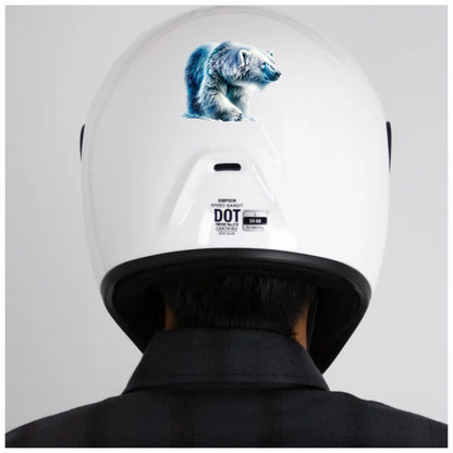 White Polar Bear Walking On Ice Vinyl Sticker Decal.