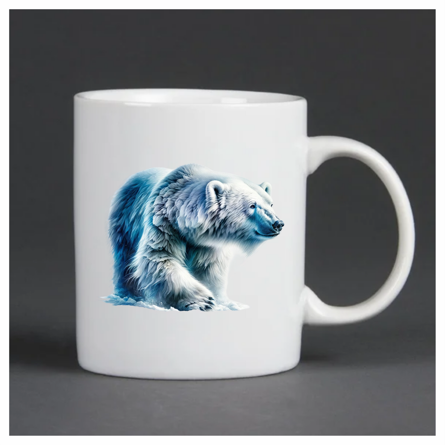 White Polar Bear Walking On Ice Vinyl Sticker Decal.