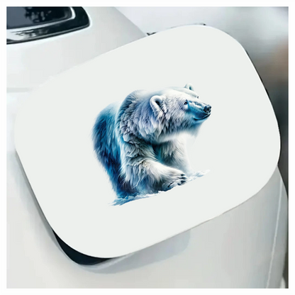 White Polar Bear Walking On Ice Vinyl Sticker Decal.