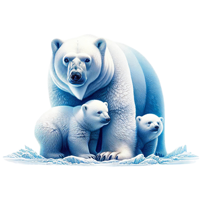 White Polar Bear With Cubs Vinyl Sticker Decal